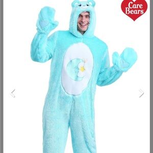Adult UNISEX XS Care Bears Teal Fuzzy Outfit with Moon Design